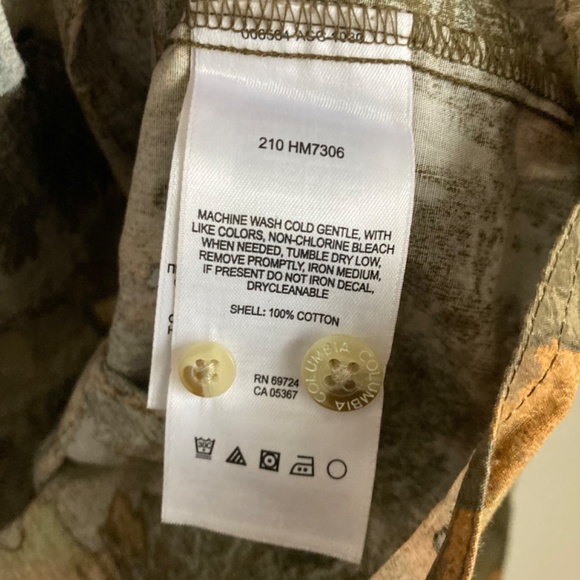 Columbia men’s camo animal print button up shirt - Picture 4 of 8